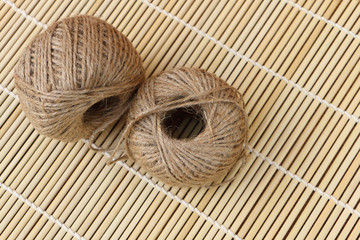 Obraz premium hemp rope on bamboo matt