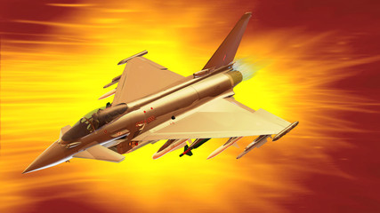 Europäisches Kampfflugzeug im Einsatz