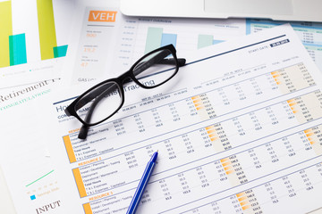 Financial report and graphics for business