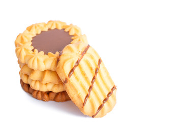tasty cookies on a white background