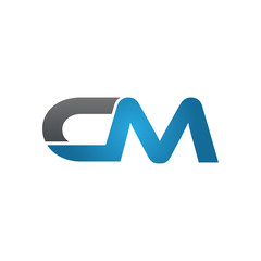 CM company linked letter logo blue - obrazy, fototapety, plakaty