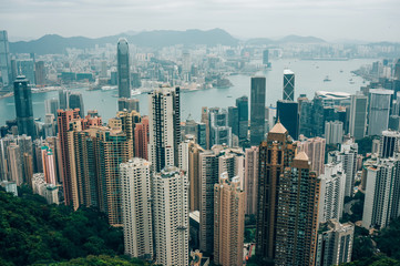Fototapeta na wymiar Hongkong Cityscape View from the Jardine's Lookout, Hong Kong, China