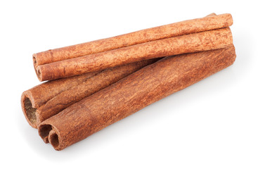 cinnamon sticks isolated on white