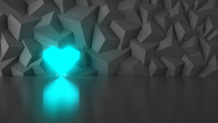 Low-poly geometry blue heart - 93010984