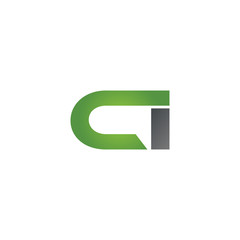 CI company linked letter logo green