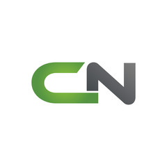 CN company linked letter logo green