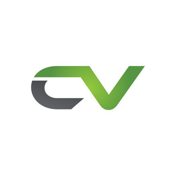 CV company linked letter logo green