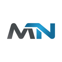 MN company linked letter logo blue