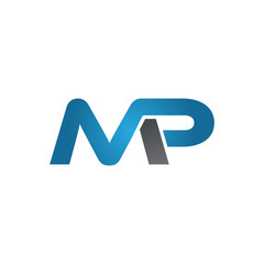 MP company linked letter logo blue
