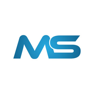 MS company linked letter logo blue