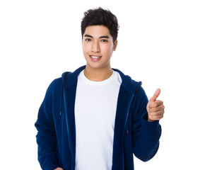 Fototapeta premium Asian man with thumb up