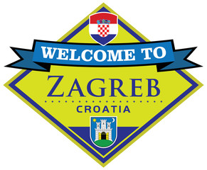 Naklejka premium zagreb croatia sticker