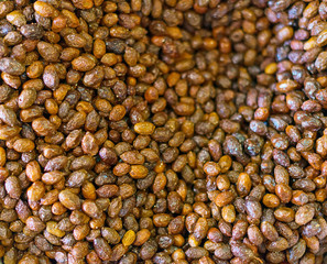 Freshly marinated olives at the market.