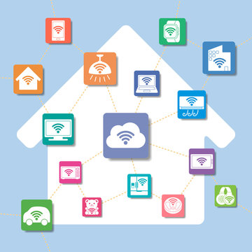 Internet of Things, Home network, image illustration