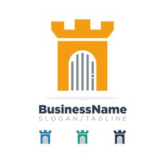 Obraz premium Door vector logo icon