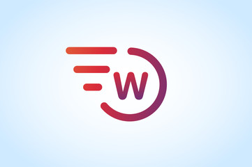 W letter vector logo monogram icon