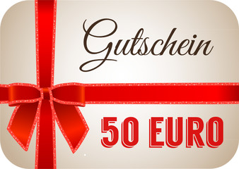 Naklejka na ściany i meble 50 Euro Gutschein