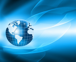 Best Internet Concept of global business. Globe, glowing lines