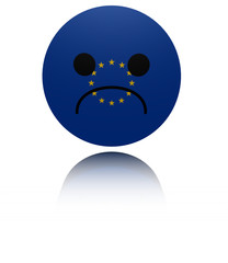 EU sad icon with reflection illustration
