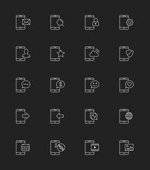 Mobile Device icons, Thin line - Vector Illustration 