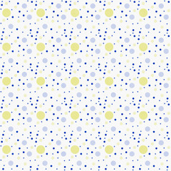 Blue, Yellow and White Polka Dot  Abstract Design Tile Pattern R