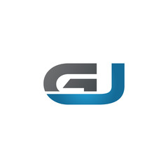 GJ company linked letter logo blue