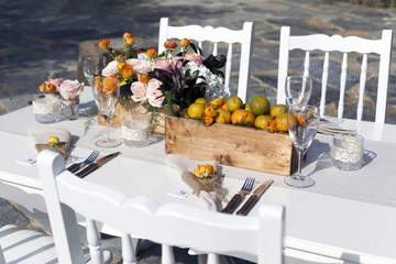 Impressive wedding table setup tangerine concepted