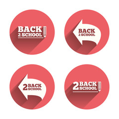 Back to school icons. Studies after the holidays