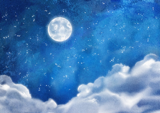 Watercolor Nightly Clouds