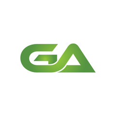 GA company linked letter logo green