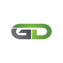 GD company linked letter logo green
