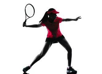 Rolgordijnen woman tennis player sadness silhouette © snaptitude