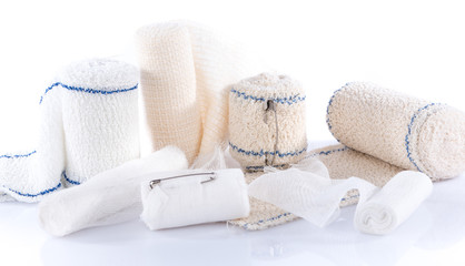 Fototapeta na wymiar Different types of medical bandages