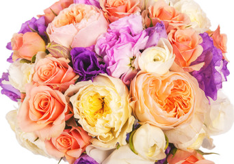 wedding bouquet with rose bush