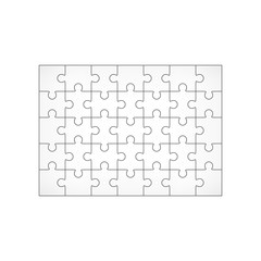 Jigsaw puzzle blank 7x5 elements, thirty-five vector pieces.