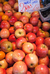 Pile of red gala apples in local market in Netherlands