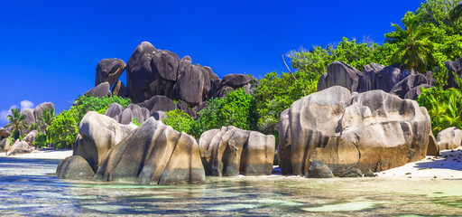 Anse source d'argent - one of the most beautiful beaches. Seychelles is ands, la Digue
