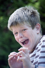 Child with scary face