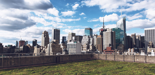 Rooftop view of New York City skyline