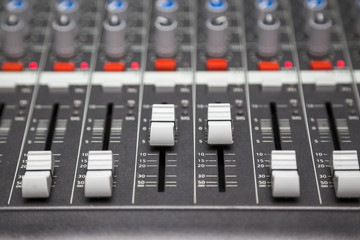 Profesional studio equipment for sound mixing .