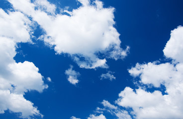 White clouds in blue sky.