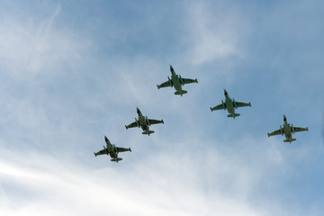 Group of airplanes Sukhoi Su-25SM