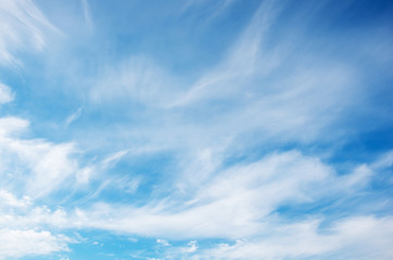 White clouds in blue sky.