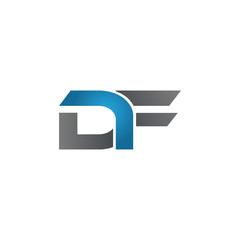 DF company linked letter logo blue