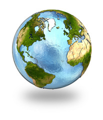 Europe and north America on Earth