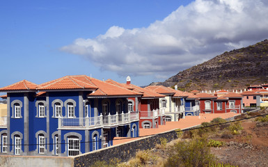 Fototapeta na wymiar Colorful houses in Tenerife,Canary Islands.
