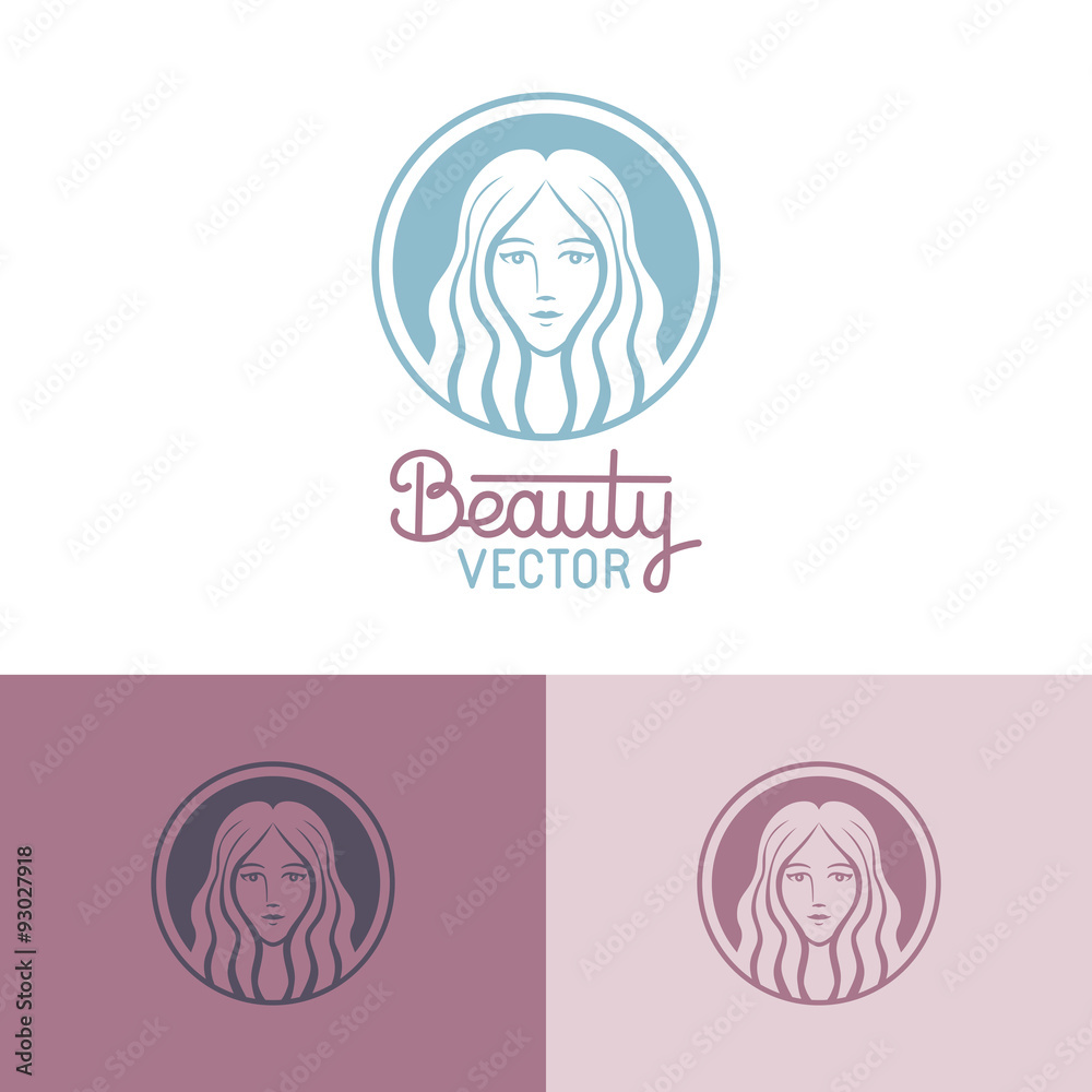 Aufkleber vector logo design template in trendy linear style