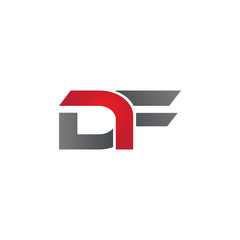 DF company linked letter logo red