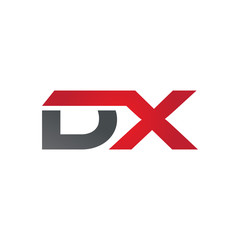 DX company linked letter logo red
