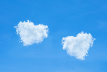 Beautiful blue sky and beautiful cloud heart shape for wedding b